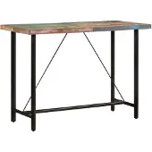 vidaXL Table de bar 150x70x107 cm Vieux bois massif et fer
