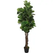 vidaXL Ficus lyrata artificiel 134 feuilles 120 cm vert