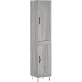 vidaXL Highboard Gris Sonoma 34,5x34x180 cm Matériau dérivé du bois