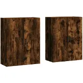 vidaXL Armoires murales 2 pcs. Chêne fumé 69,5x34x90 cm