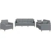 vidaXL Ensemble de canapés 3 pièces avec coussins Tissu gris clair