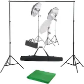 vidaXL Kit de studio photo avec ensemble d'éclairage et toile de fond