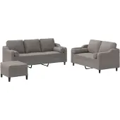 vidaXL Ensemble de canapés 3 pièces avec coussins Tissu Taupe