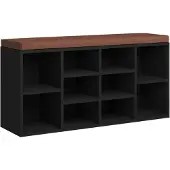 vidaXL Banc à chaussures Noir 103x30x48 cm Bois d'ingénierie