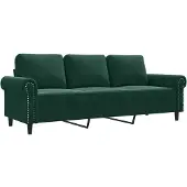 vidaXL Canapé 3 places vert foncé 180 cm velours