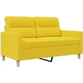 vidaXL Canapé 2 places jaune clair 120 cm Tissu