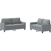 vidaXL Ensemble de canapés 2 pièces avec coussins Tissu gris clair