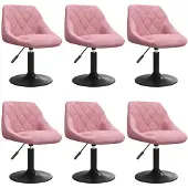 vidaXL Chaises de salle à manger 6 pcs. Pivotant Rose Velours