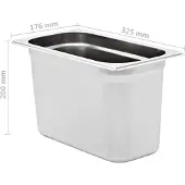 vidaXL Récipients Gastronorm 4 pcs GN 1/3 200 mm acier inoxydable