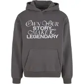 Mister tee Sweat-shirt 'Make It Legendary' gris foncé / blanc