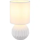 Globo Lampe de table, céramique, textile, blanc, H 23 cm