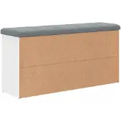vidaXL Banc à chaussures Blanc 102x32x50 cm Bois d'ingénierie