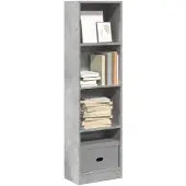 vidaXL Bibliothèque gris béton 40x24x143 cm bois d'ingénierie