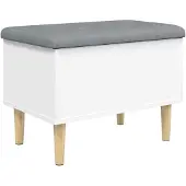 vidaXL Banc de rangement blanc 62x42x46 cm bois d'ingénierie