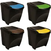 vidaXL Poubelles empilables 4 pcs. Anthracite 100 L