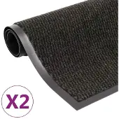 vidaXL Paillassons rectangulaires 2 pcs 90 x 150 cm Noir