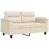 vidaXL Canapé à 2 places Beige 120 cm Tissu microfibre
