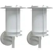 vidaXL Lampes murales extérieures 2 pcs. argent acier inoxydable