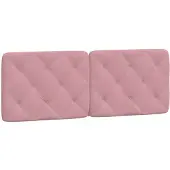 vidaXL Coussin de tête de lit rose 120 cm velours