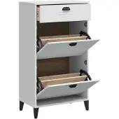 vidaXL Armoire à chaussures VIKEN blanc bois d'ingénierie