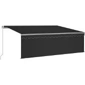 vidaXL Marquise manuellement rétractable avec store & LED 4,5x3 m Anthracite