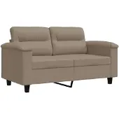 vidaXL Canapé à 2 places Taupe 120 cm Tissu microfibre