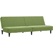 vidaXL Canapé-lit à 2 places vert clair velours