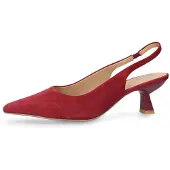 Manfield Escarpins à bride arrière rouge