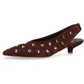 Manfield Escarpins à bride arrière marron