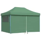 vidaXL Tente de réception pliable Pop-Up avec 4 panneaux latéraux vert