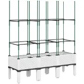 vidaXL Jardinière avec treillis blanc 120x40x142,5 cm PP