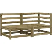 vidaXL Canapé de jardin 2 places en pin imprégné