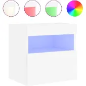 vidaXL Armoire TV murale avec lampes LED blanc 40x30x40 cm
