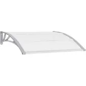 vidaXL Auvent de porte Gris et transparent 120x75 cm PC