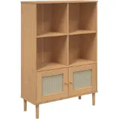 vidaXL Bibliothèque SENJA aspect de rotin marron bois massif de pin