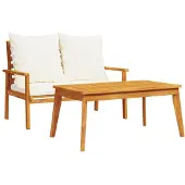 vidaXL Ensemble canapé de jardin avec coussins en bois massif d'acacia