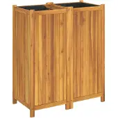 vidaXL Jardinière avec doublure 84x42x100 cm bois massif d'acacia