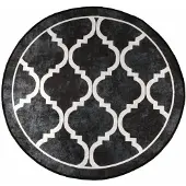 vidaXL Tapis lavable noir et blanc Ø 120 cm antidérapant