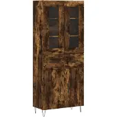 vidaXL Highboard chêne fumé 69,5x34x180 cm bois composite