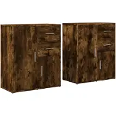 vidaXL Sideboards 2 pcs. Chêne fumé 60x31x70 cm Bois composite