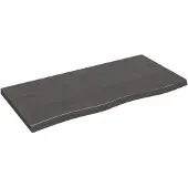 vidaXL Dessus de table marron foncé bois chêne massif traité