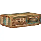 vidaXL Table basse 89x55x29 cm Vieux bois massif