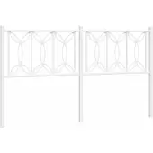 vidaXL Tête de lit de rechange en métal blanc 160 cm