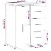 vidaXL Sideboards 2 pcs. Chêne gris Sonoma 60x31x70 cm Bois composite