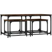 vidaXL Tables d'ensemble 3 pcs. Chêne fumé Bois composite