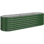 vidaXL Lit surélevé de jardin Acier galvanisé 152x40x36 cm Vert