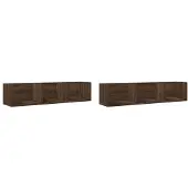 vidaXL Armoires murales 2pcs chêne marron 75x18x16,5cm bois ingénierie