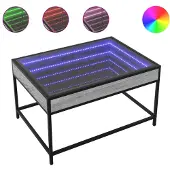 vidaXL Table basse avec Infinity-LED Gris Sonoma 70x50x41 cm