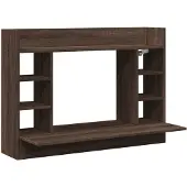 vidaXL Bureau mural brun imitation chêne 105x48x75 cm bois composite
