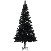 vidaXL Sapin de Noël artificiel avec support noir 180 cm PVC